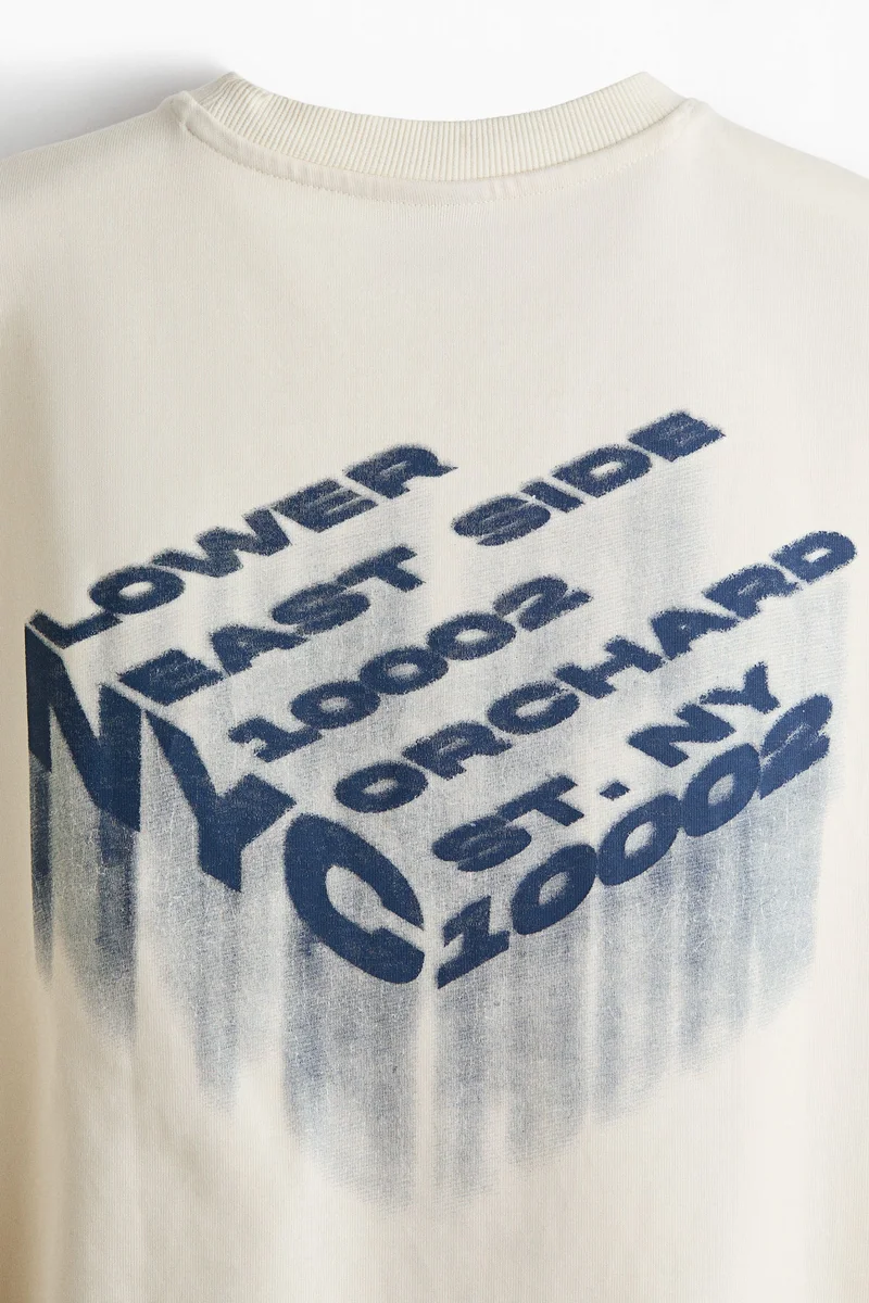 H&M  Oversized Fit Printed jersey top for Men | Best Price UAE